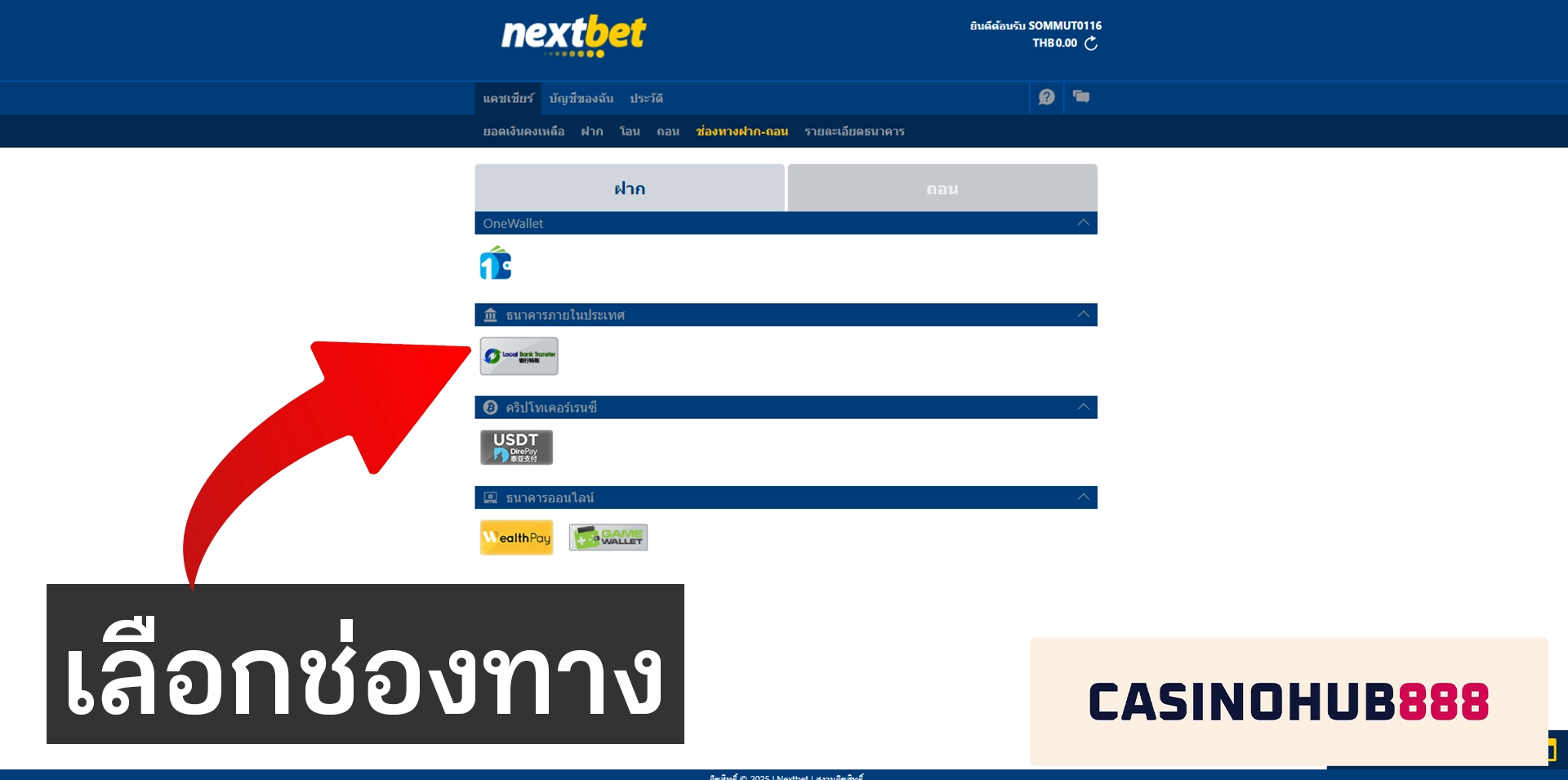 วิธีเติมเงิน nextbet