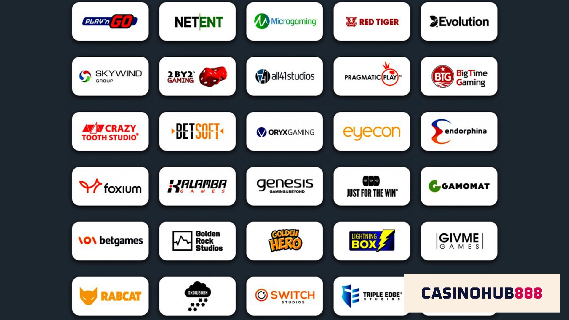รายชื่อค่ายเกมคาสิโน